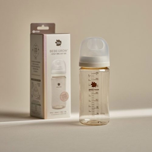Bình sữa Green Finger Bebegrow PPSU 280ml (Màu kem)