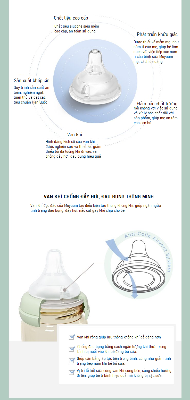 Bình sữa Moyuum màu xám PPSU in hình thỏ Rabbit 170ml hình 5