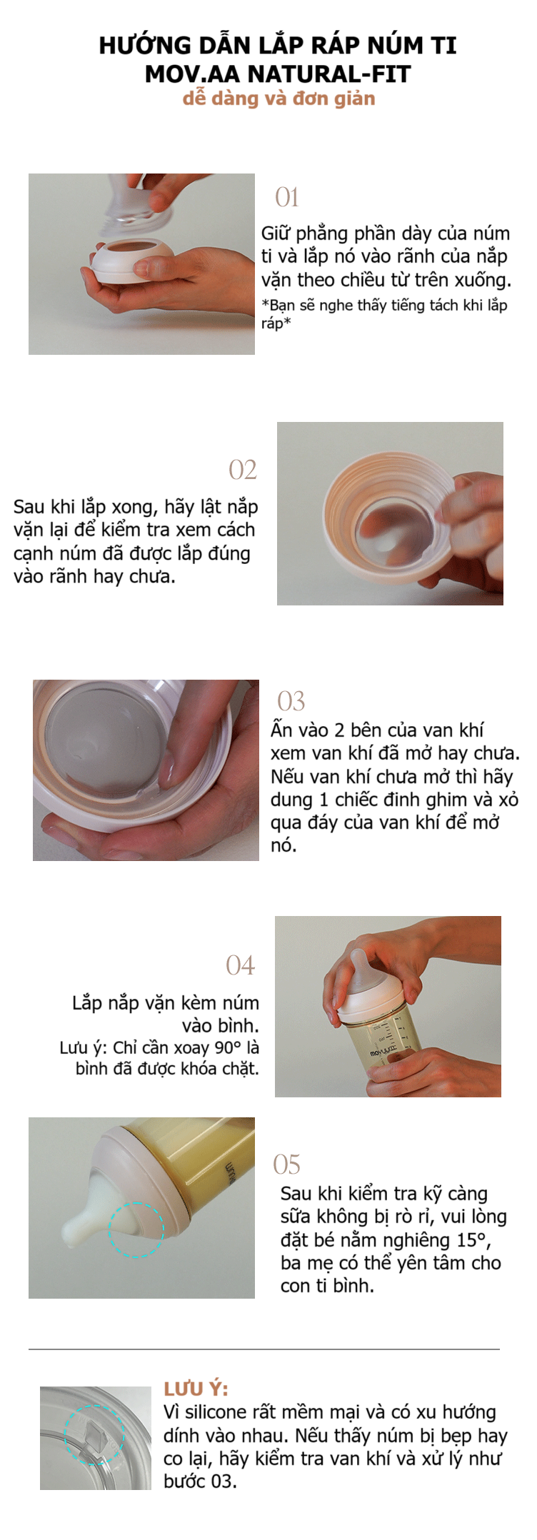 Bình sữa Moyuum Mov.aa cổ rộng thế hệ mới họa tiết 160ml (Xanh) hình 11