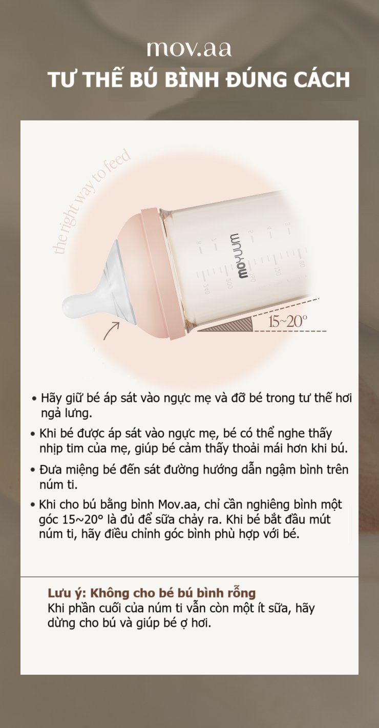 Mov.aa còn khuyến nghị tư thế đứng khi cho bé ăn
