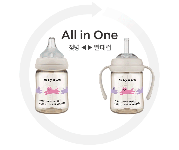 Bình sữa Moyuum PPSU in Cat 170ml (Màu xám) hình 5