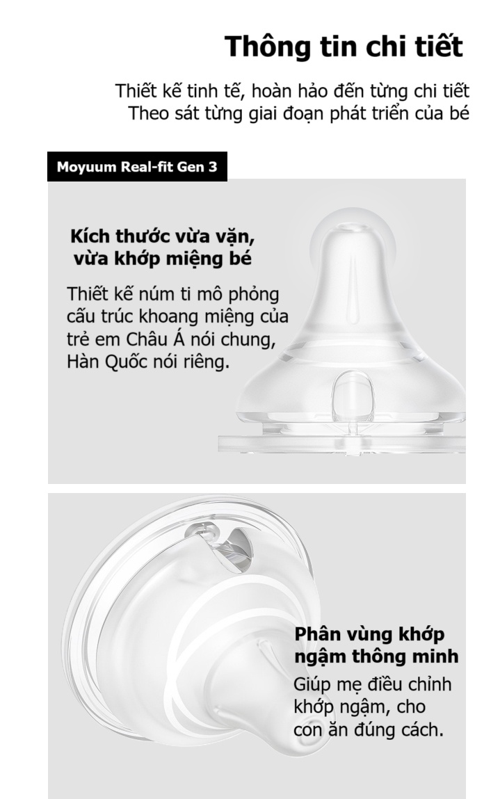 Bình sữa Moyuum PPSU Premium thế hệ thứ 3 Basic 80ml hình 10