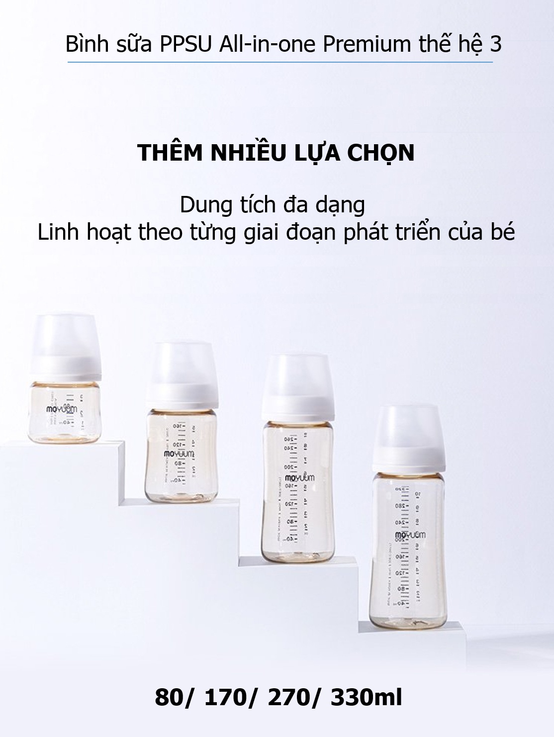 Bình sữa Moyuum PPSU Premium thế hệ thứ 3 Basic 270ml hình 4