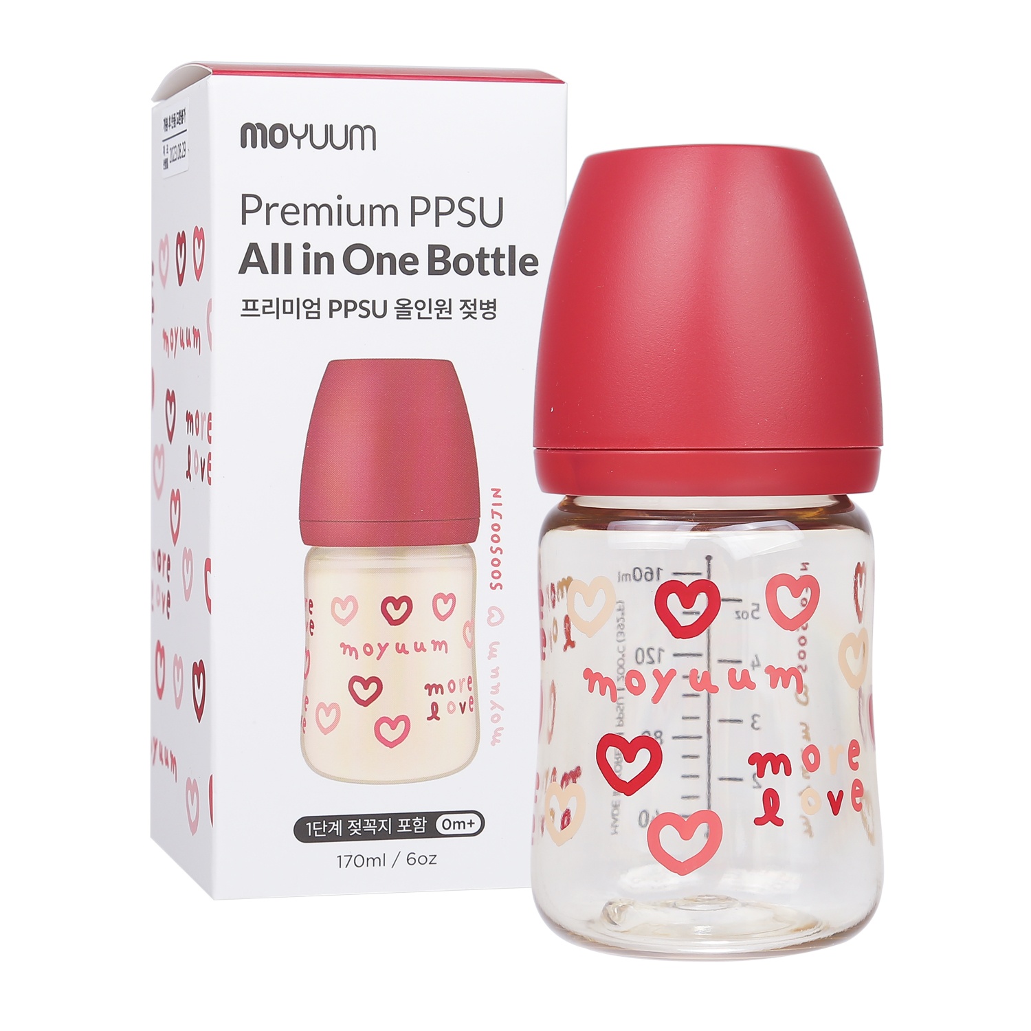 Bình sữa Moyuum PPSU Red Love 170ml  hình 1