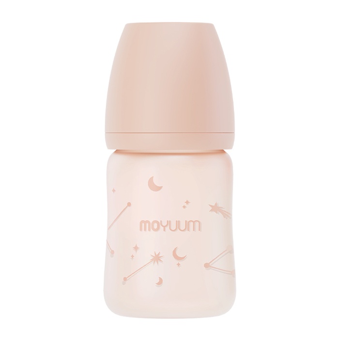 Bình sữa Moyuum thủy tinh bọc silicone trăng sao 150ml