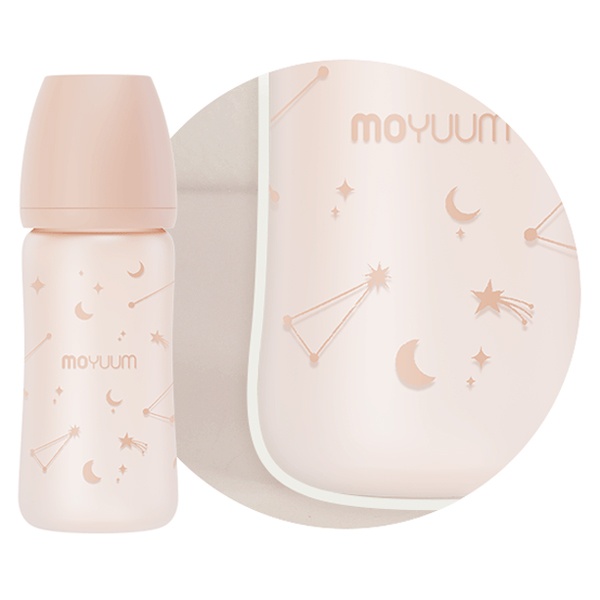 Bình sữa Moyuum thủy tinh bọc silicone sao 240ml hình 5