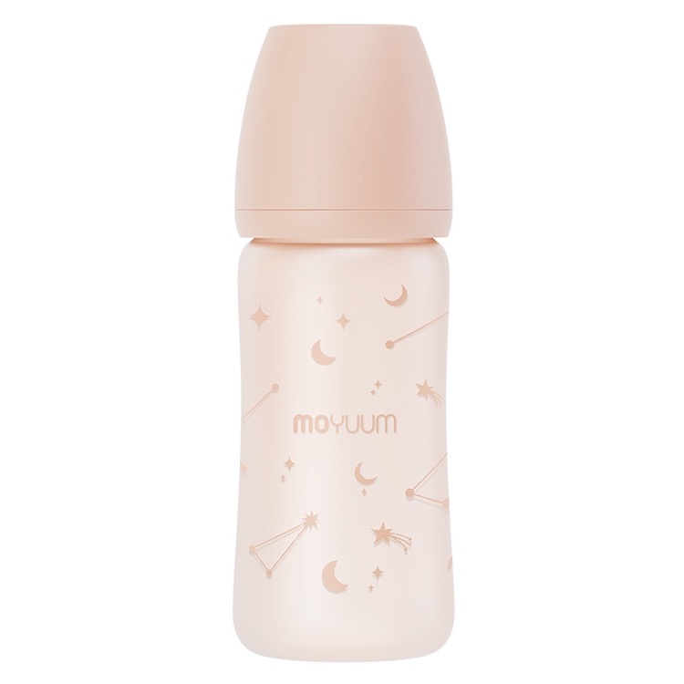 Bình sữa Moyuum thủy tinh bọc silicone trăng sao 240ml