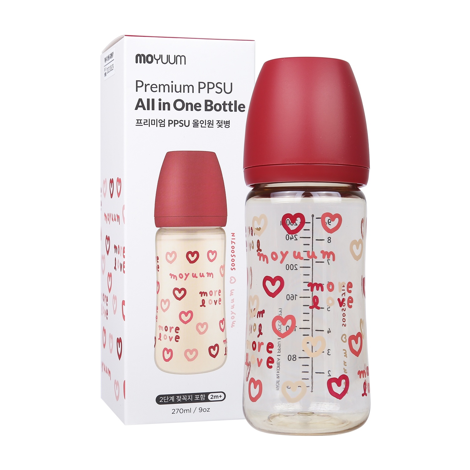 Bình sữa Moyuum PPSU Red Love 270ml  hình 1