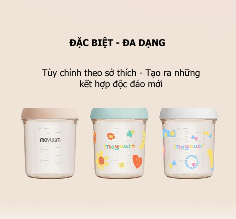 Nắp trữ sữa, trữ thức ăn Moyuum Mov.aa (Trắng) hình 4