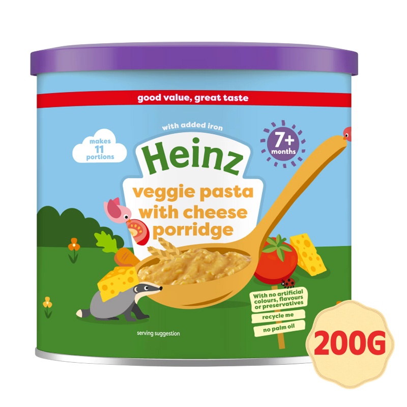 Bột ăn dặm Heinz vị mỳ ý phô mai 200g cho bé 7M+