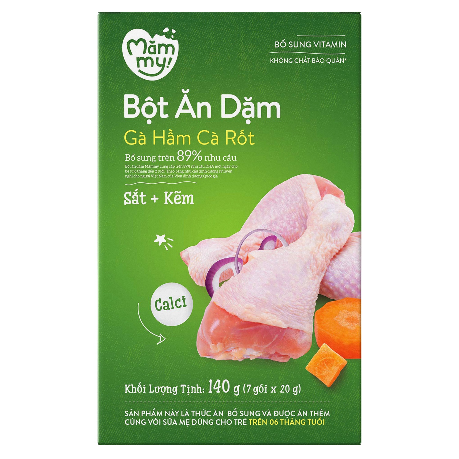 Bột ăn dặm Mămmy gà hầm, cà rốt 140g
