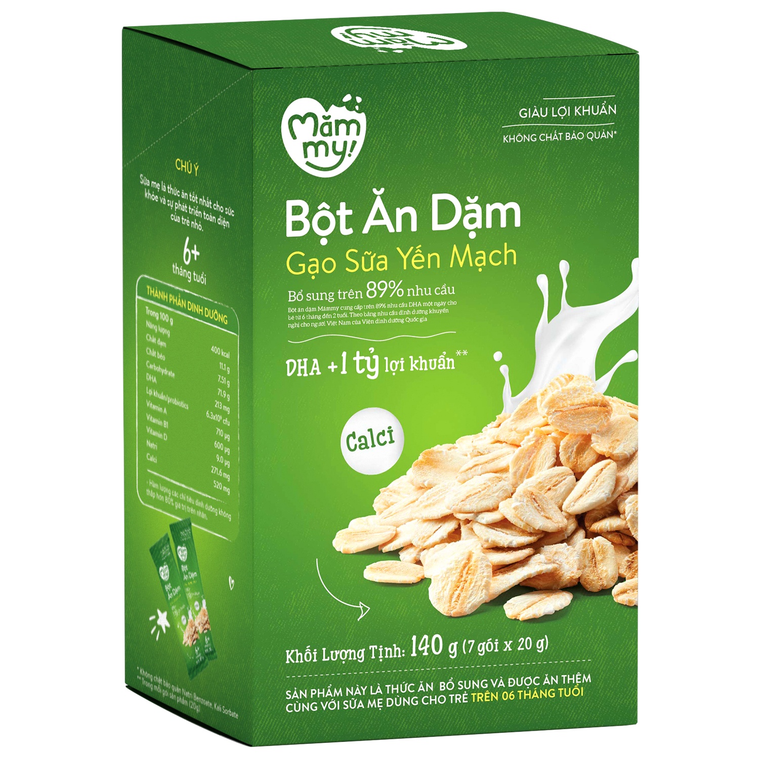 Bột ăn dặm Mămmy gạo sữa yến mạch 140g hình 2