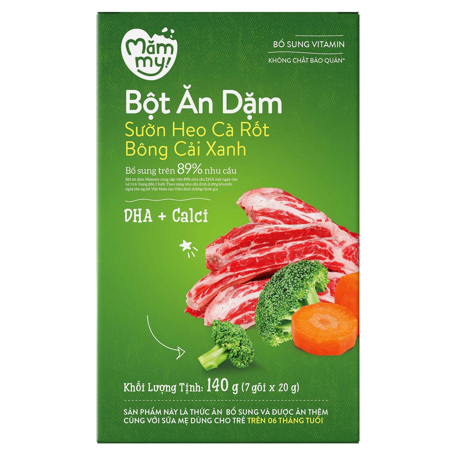 Bột ăn dặm Mămmy sườn heo, cà rốt, bông cải xanh 140g hình 2