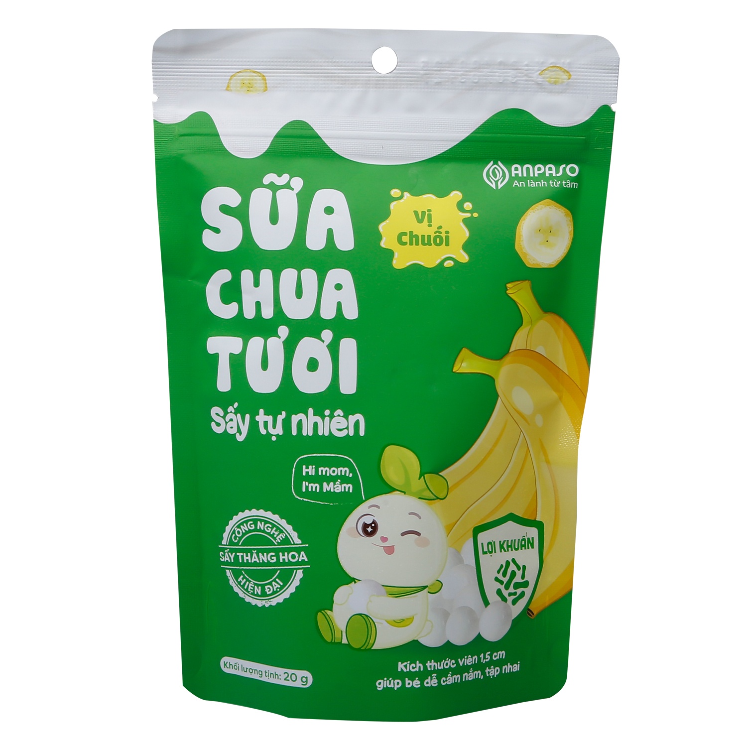 Sữa chua sấy tự nhiên Anpaso vị chuối 20g