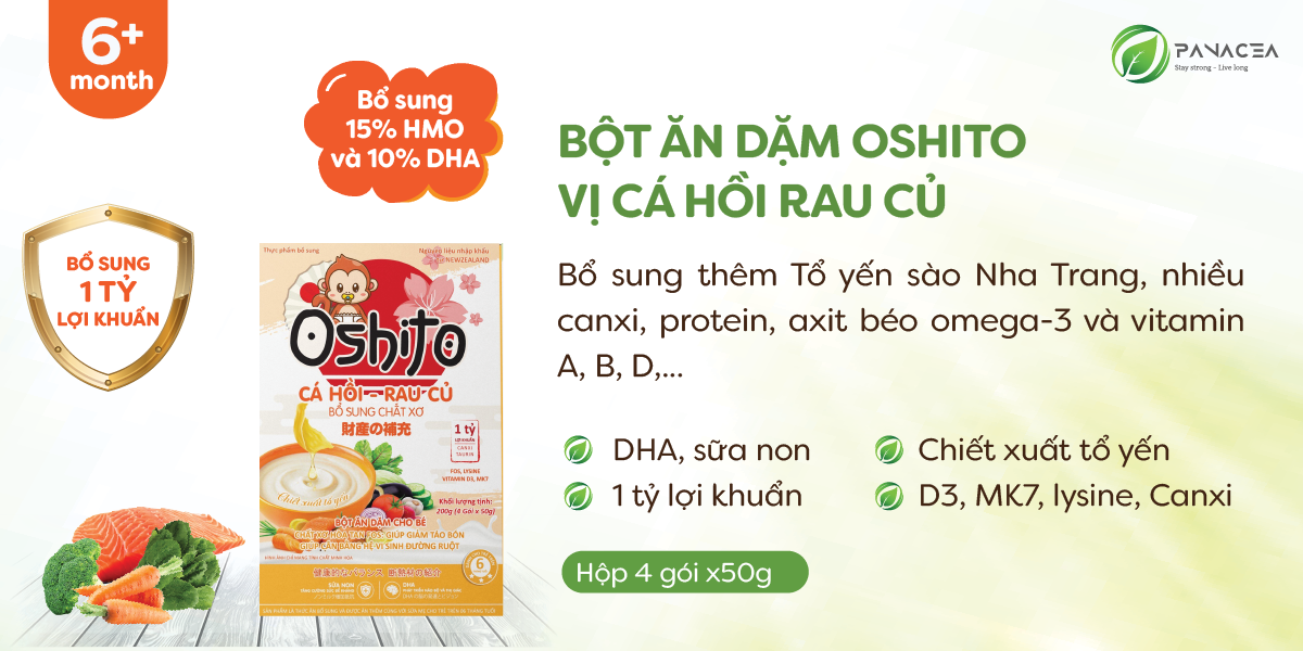 Bột ăn dặm cá hồi rau củ Oshito 4x50g hình 2