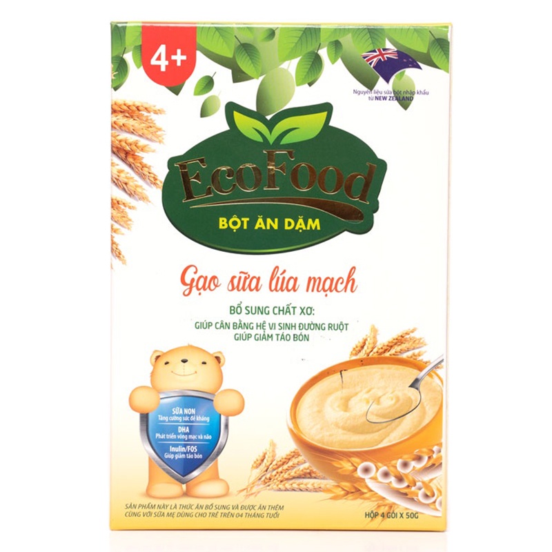Bột ăn dặm Ecofood vị gạo sữa lúa mạch (4x50g) hình 1