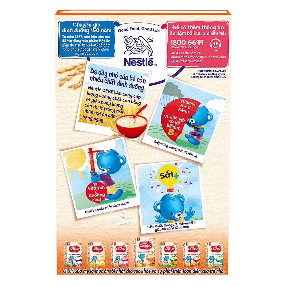 Bột ăn dặm Nestle gạo và trái cây hỗn hợp 200g cho bé 6M+ hình 2