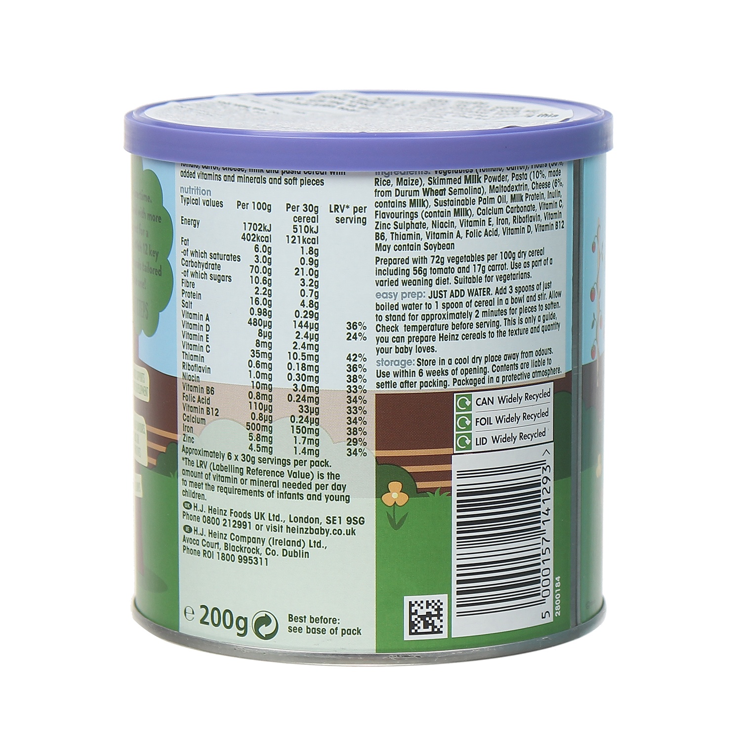 Bột ăn dặm Heinz vị mỳ ý phô mai 200g cho bé 7M+ hình 2