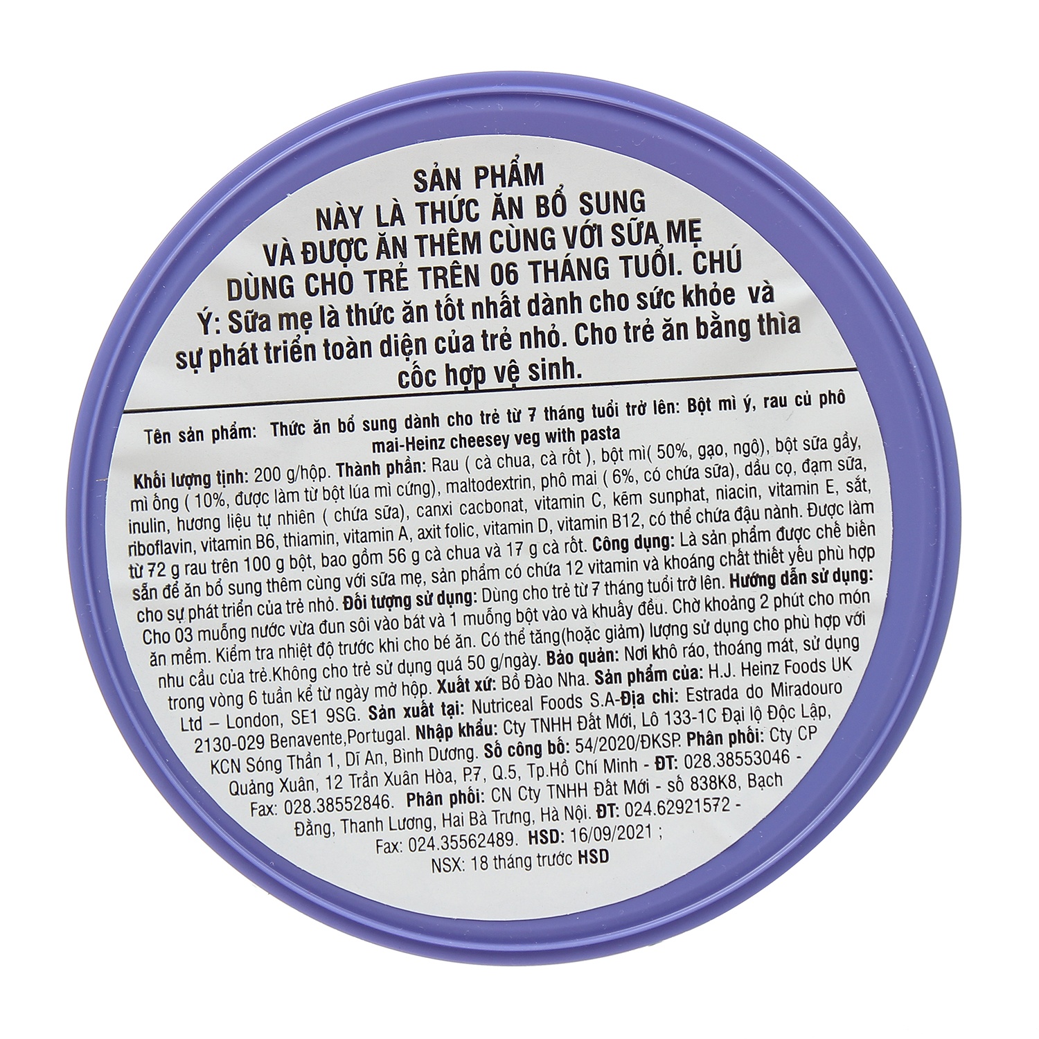 Bột ăn dặm Heinz vị mỳ ý phô mai 200g cho bé 7M+ hình 3