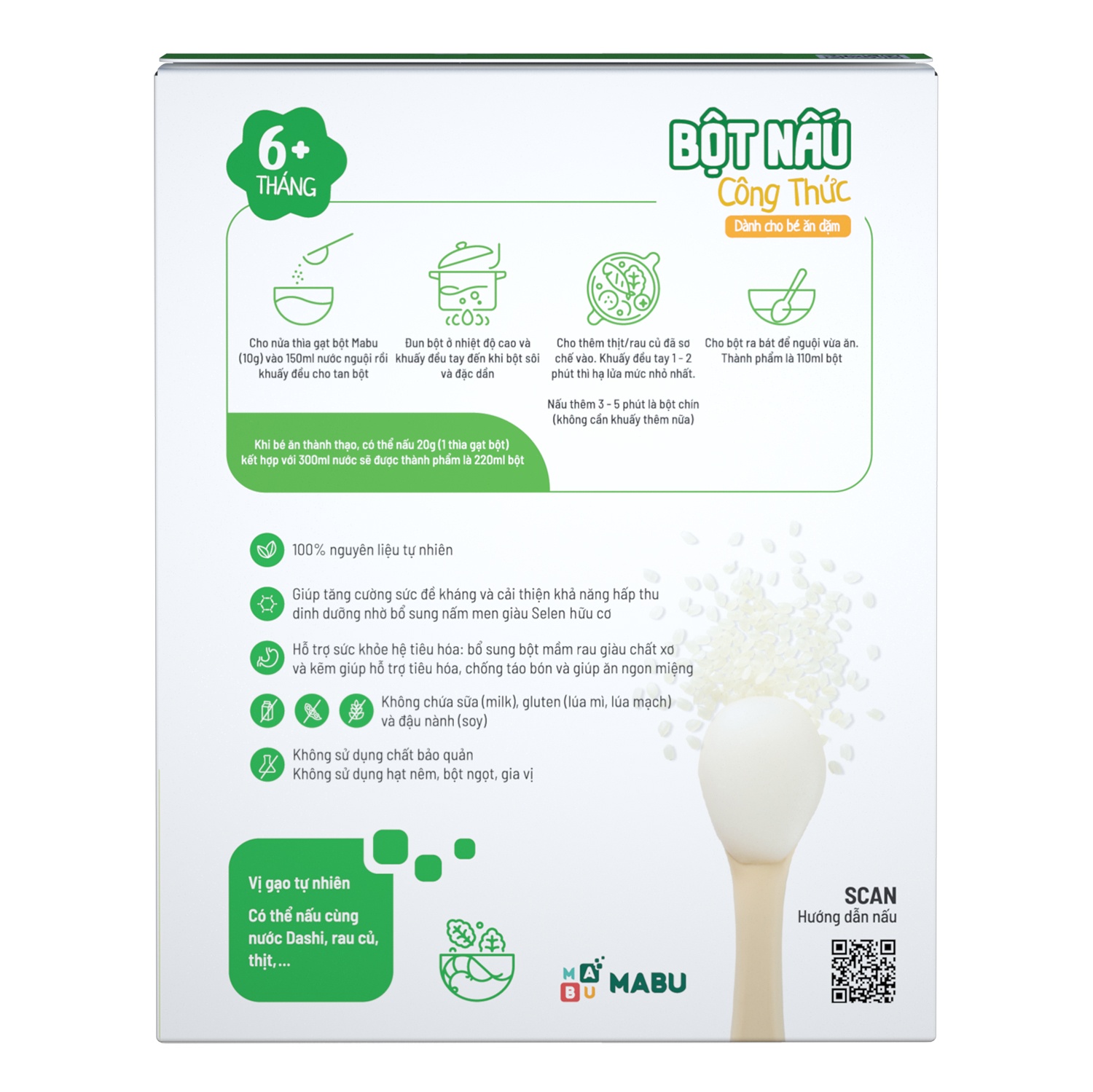 Hướng dẫn nấu bột ăn dặm Mabu 400g