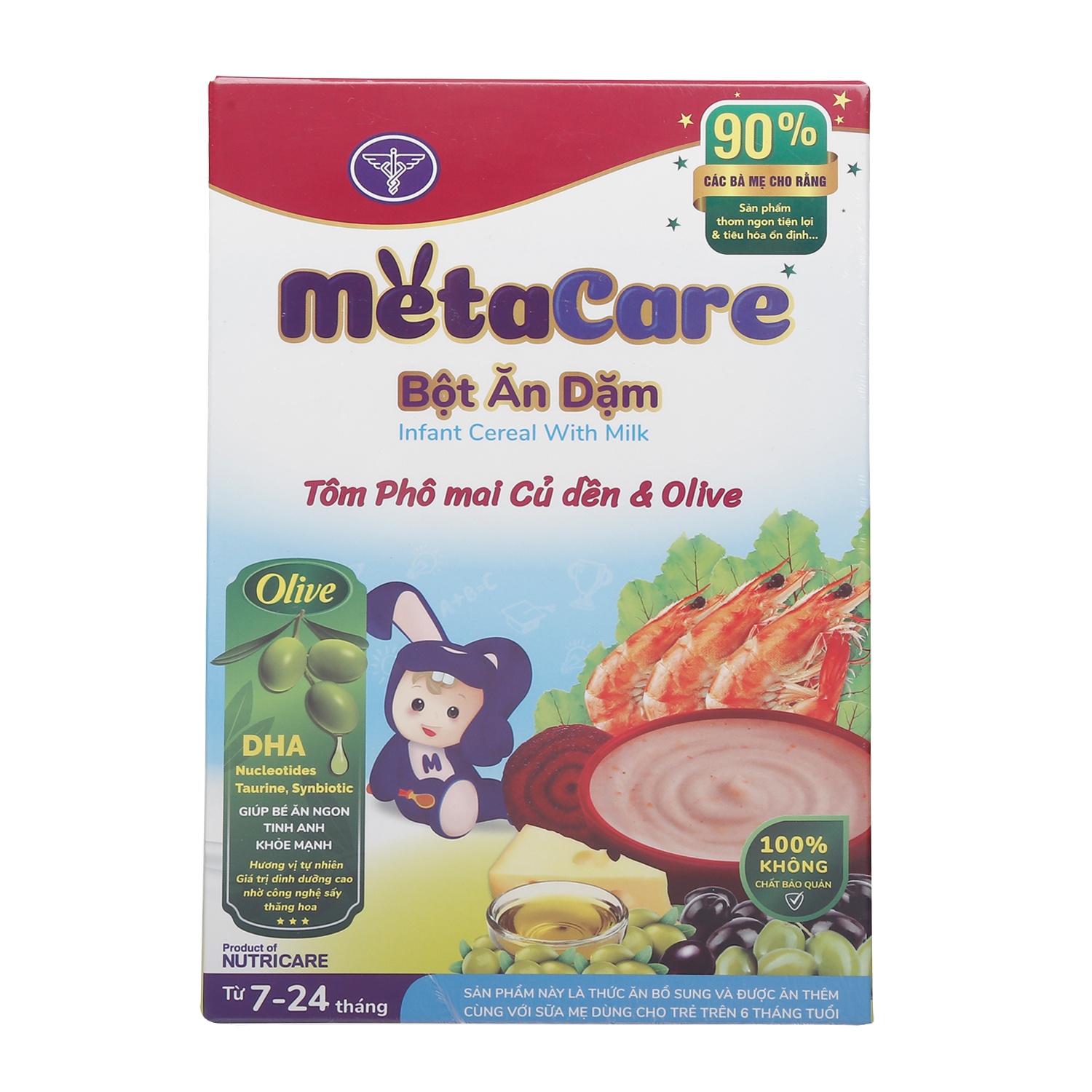 Bột ăn dặm Metacare tôm phô mai củ dền & Olive