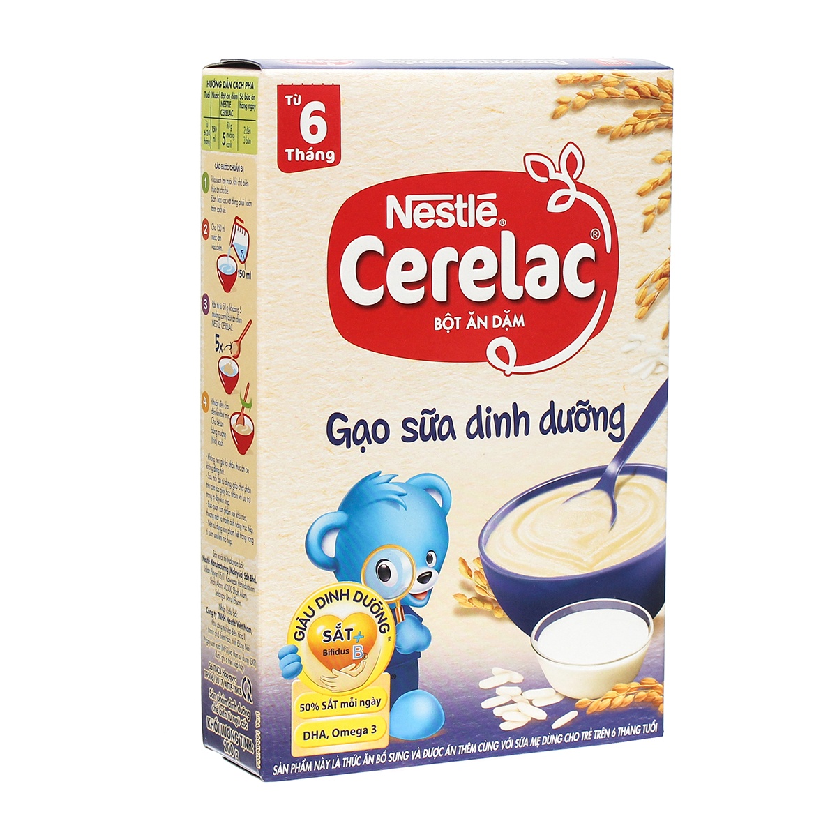 Bột ăn dặm Nestle Cerelac gạo sữa 200g cho bé 6M+  hình 1