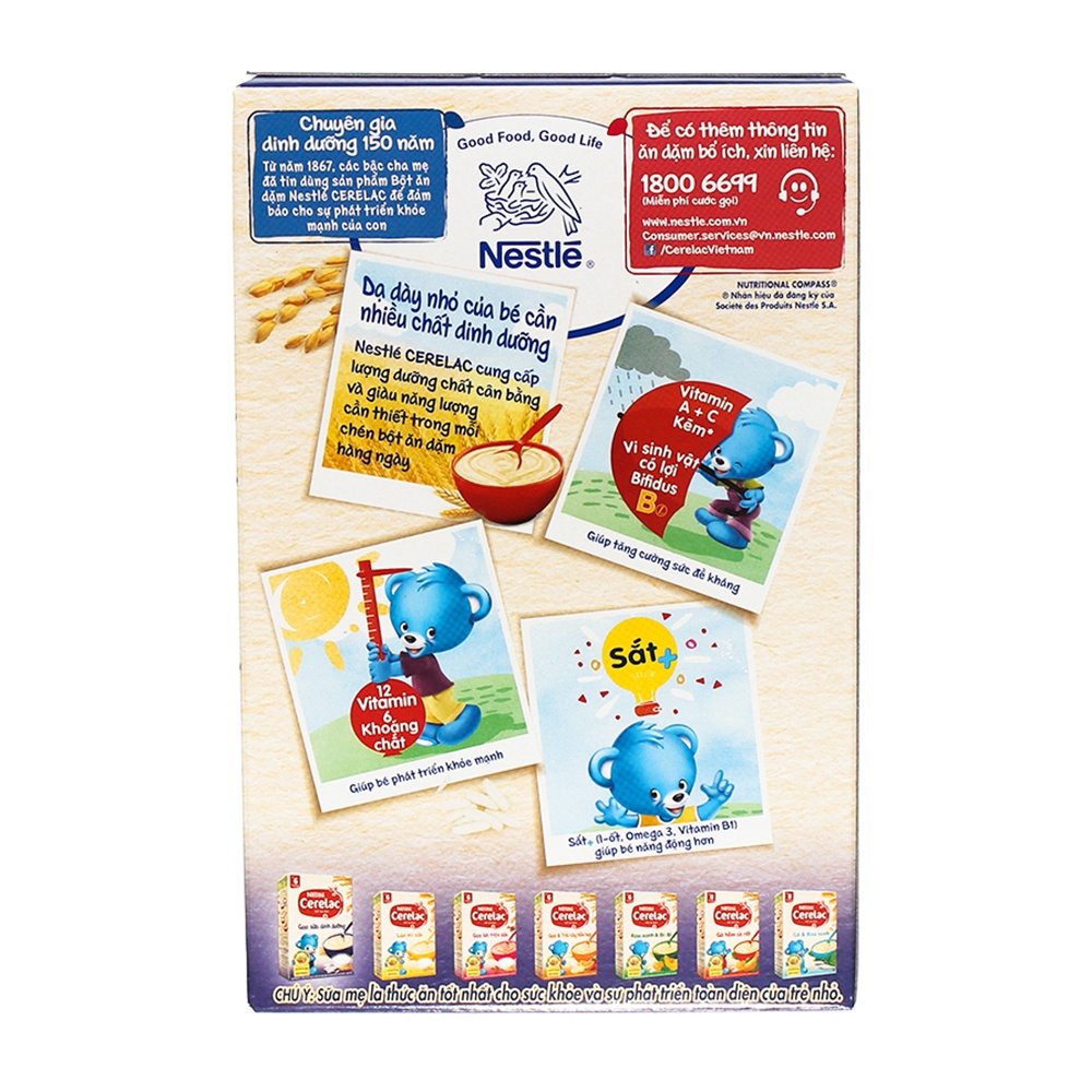 Bột ăn dặm Nestle Cerelac gạo sữa 200g cho bé 6M+  hình 2