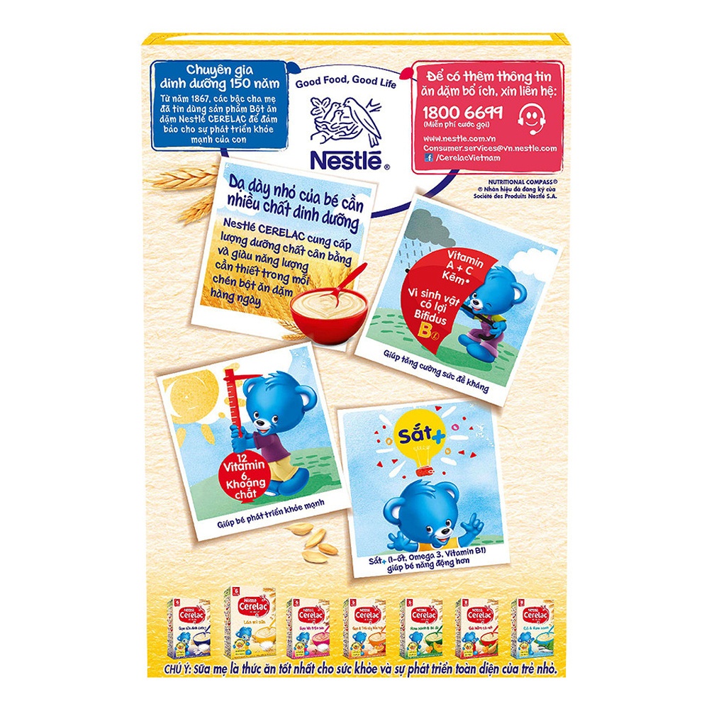 Bột ăn dặm Nestle lúa mì sữa cho bé 6M+ 200g hình 2