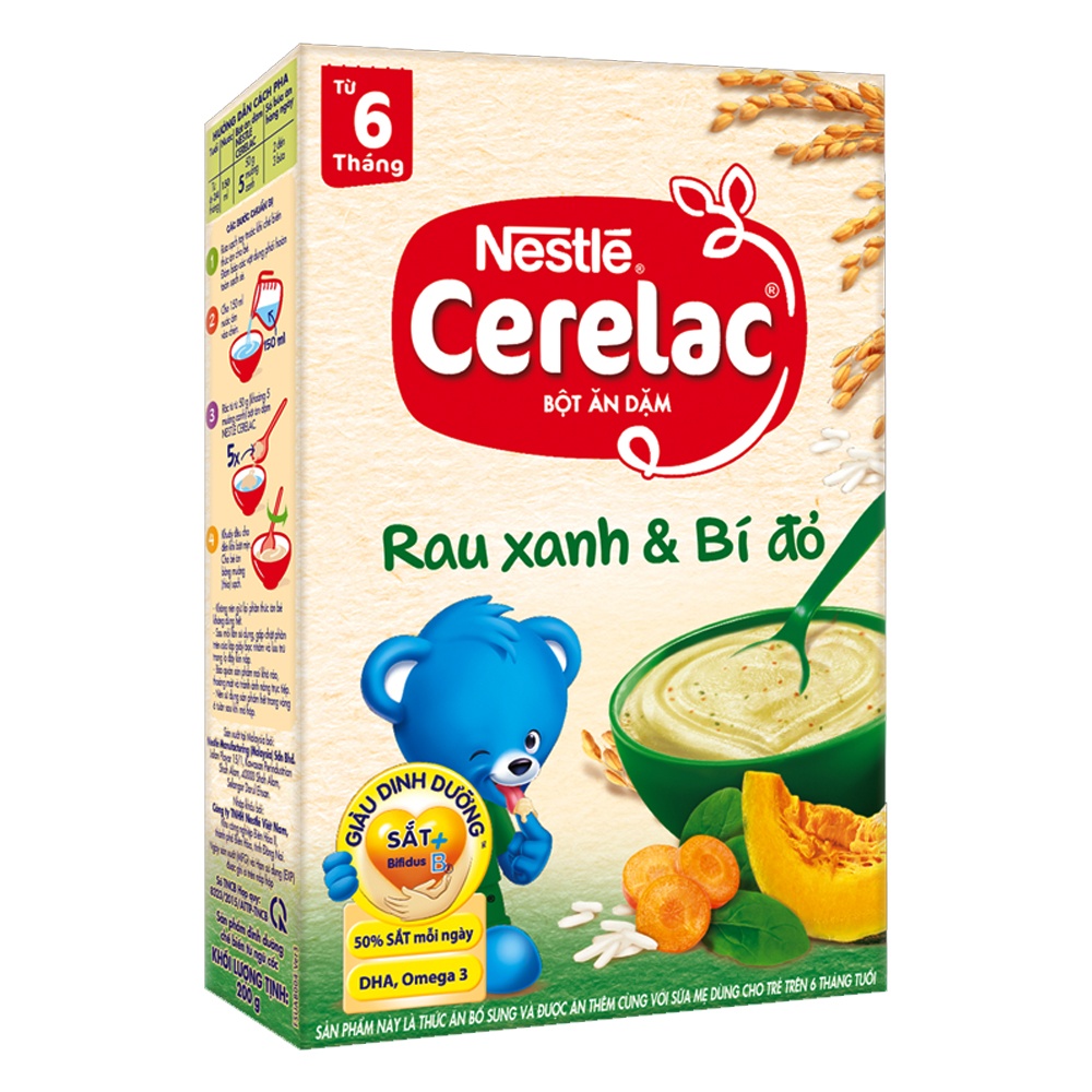 Bột ăn dặm Nestle rau xanh bí đỏ cho bé 6M+ 200g hình 1