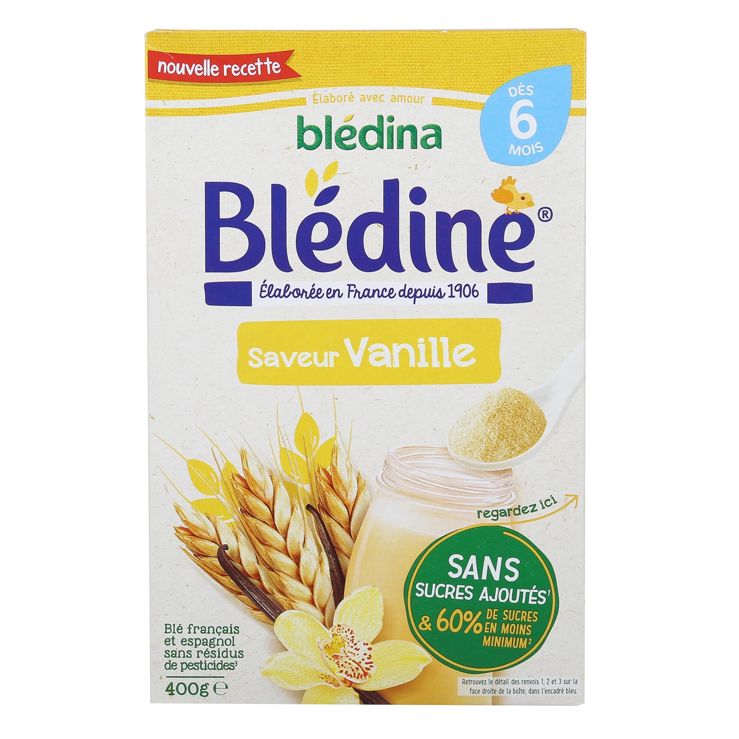 Bột lắc sữa Bledine 400g vị Vani (6M+)