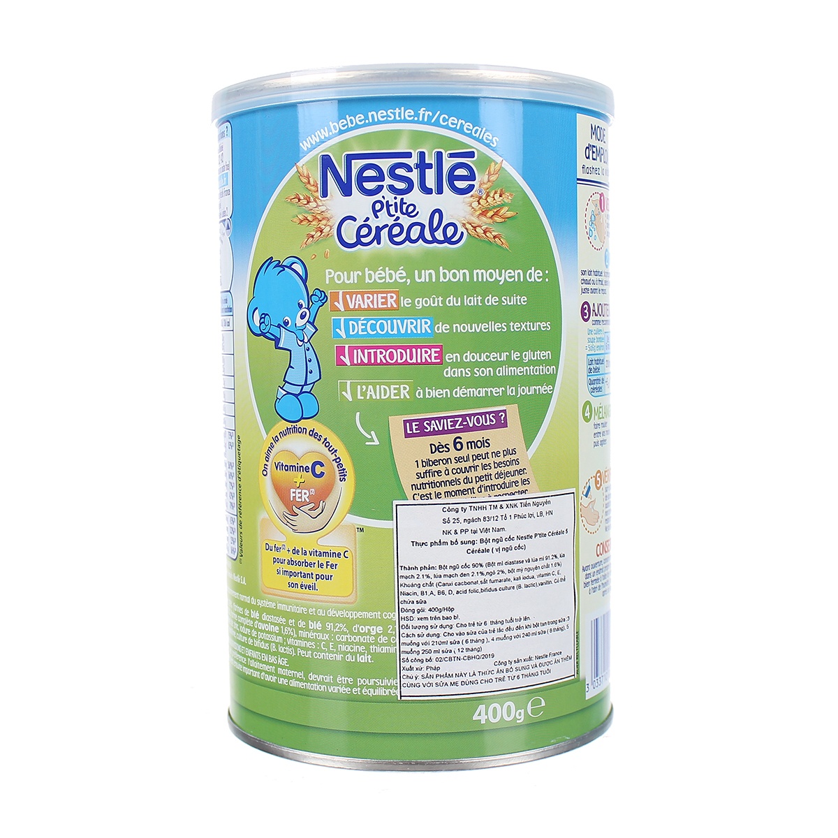 Bột pha sữa 5 vị ngũ cốc Nestle 400g hình 3