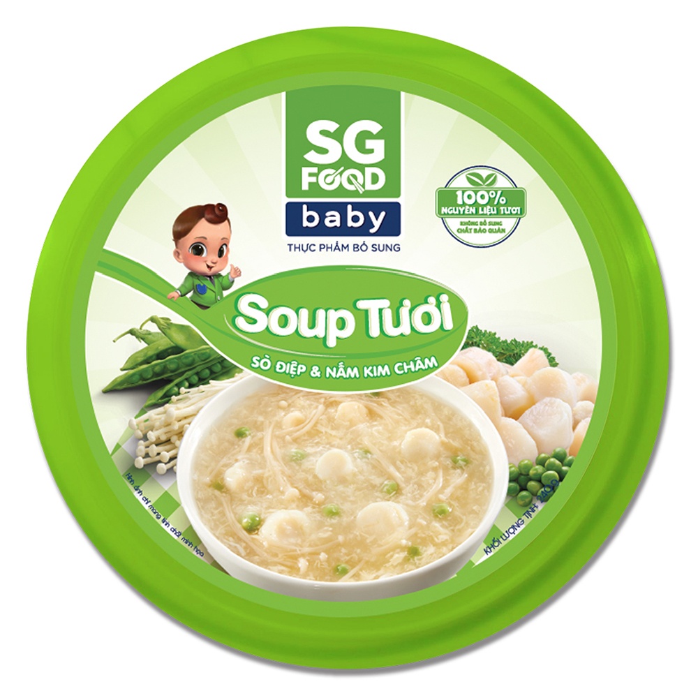 Soup Sài Gòn Food vị sò điệp và nấm kim châm 240g (Hộp) Soup Sài Gòn Food vị sò điệp và nấm kim châm 240g (Hộp) hình 1