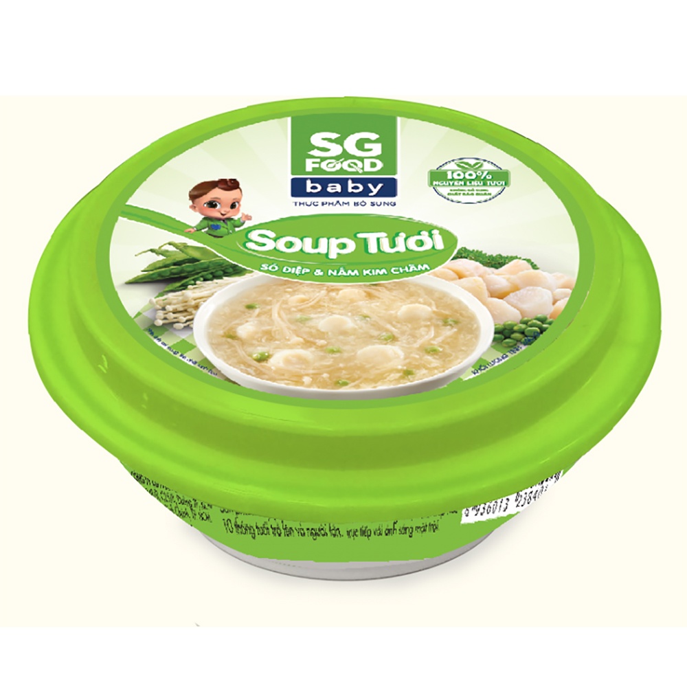 Soup Sài Gòn Food vị sò điệp và nấm kim châm 240g (Hộp) hình 2
