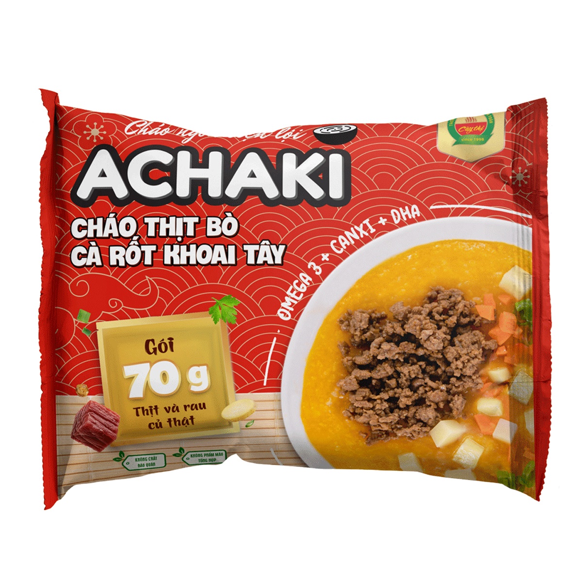 Cháo ăn liền Achaki bò cà rốt khoai tây cho bé 1Y+ (105g) hình 1