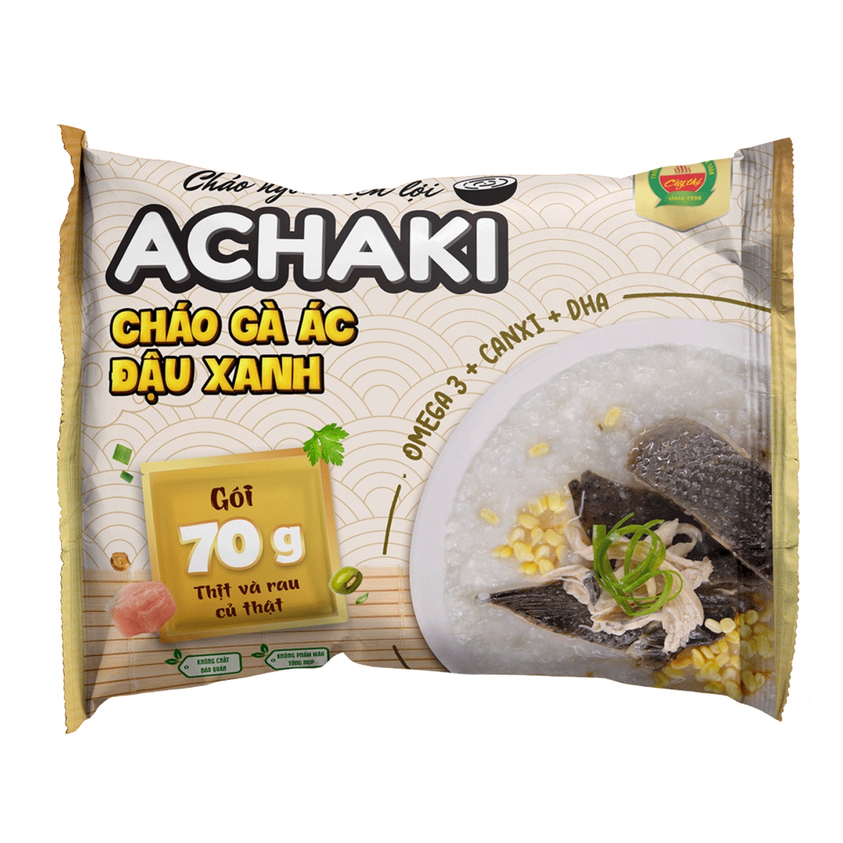 Cháo ăn liền Achaki gà ác đậu xanh cho bé 1Y+ (105g) hình 1