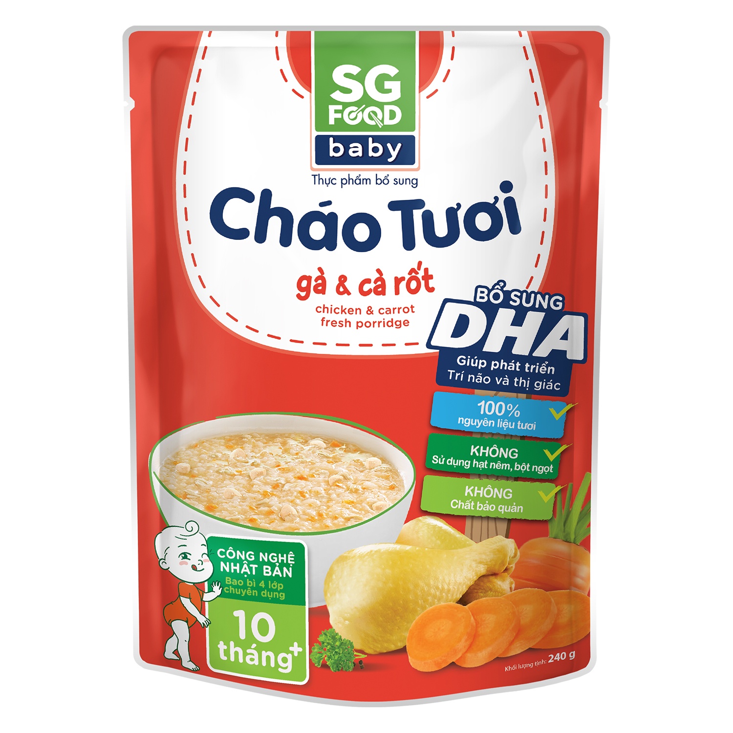 Cháo tươi Sài Gòn Food Baby vị thịt gà cà rốt cho bé 10M+ hình 1