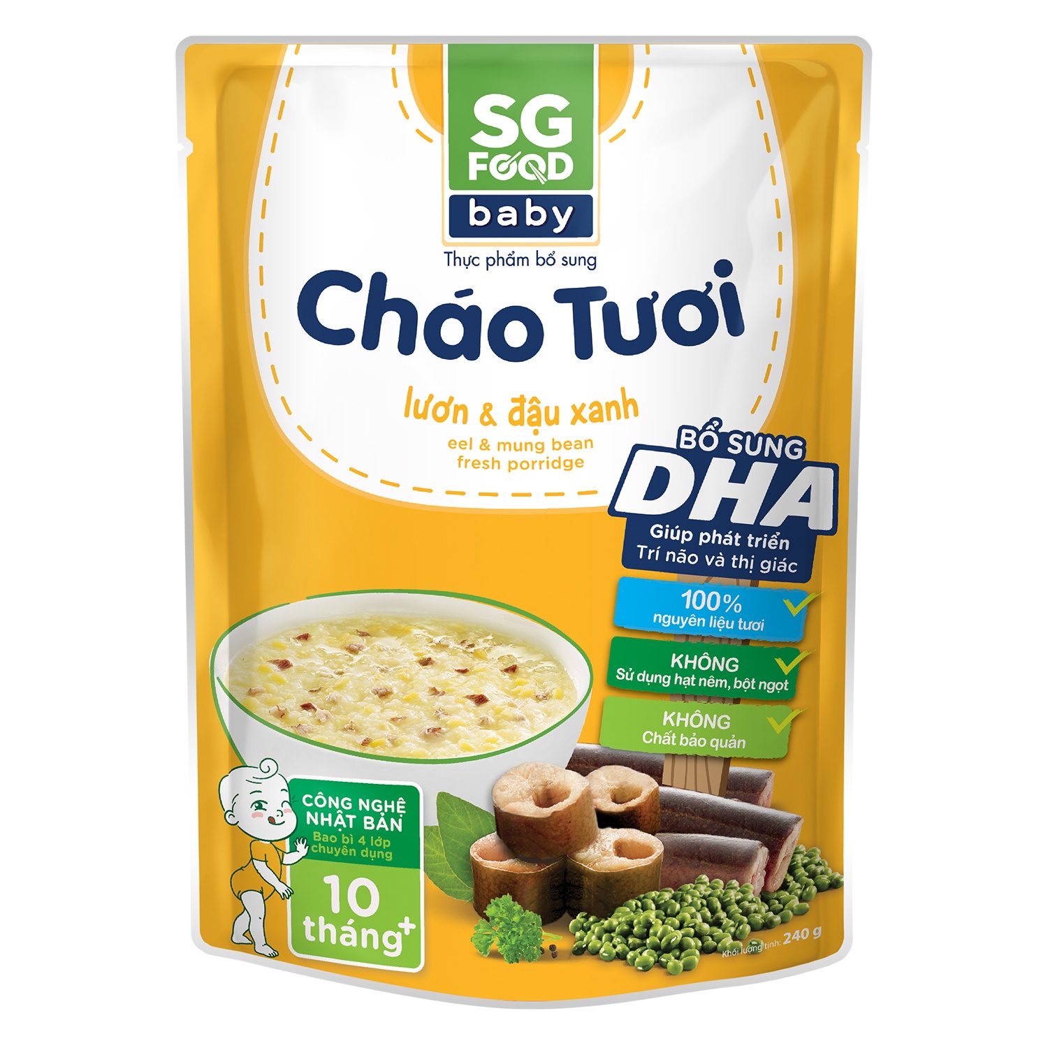 Cháo Sài Gòn Food vị lươn đậu xanh 240g cho bé 10M+  hình 1