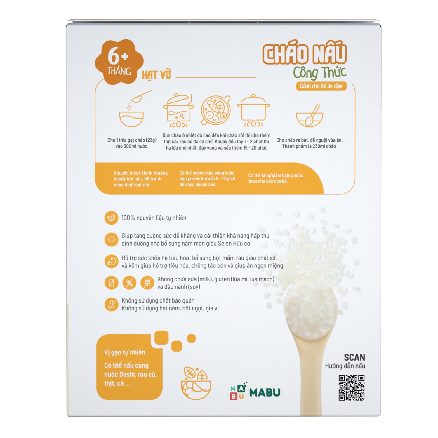 Cháo hạt vỡ ăn dặm Mabu 400g hình 3