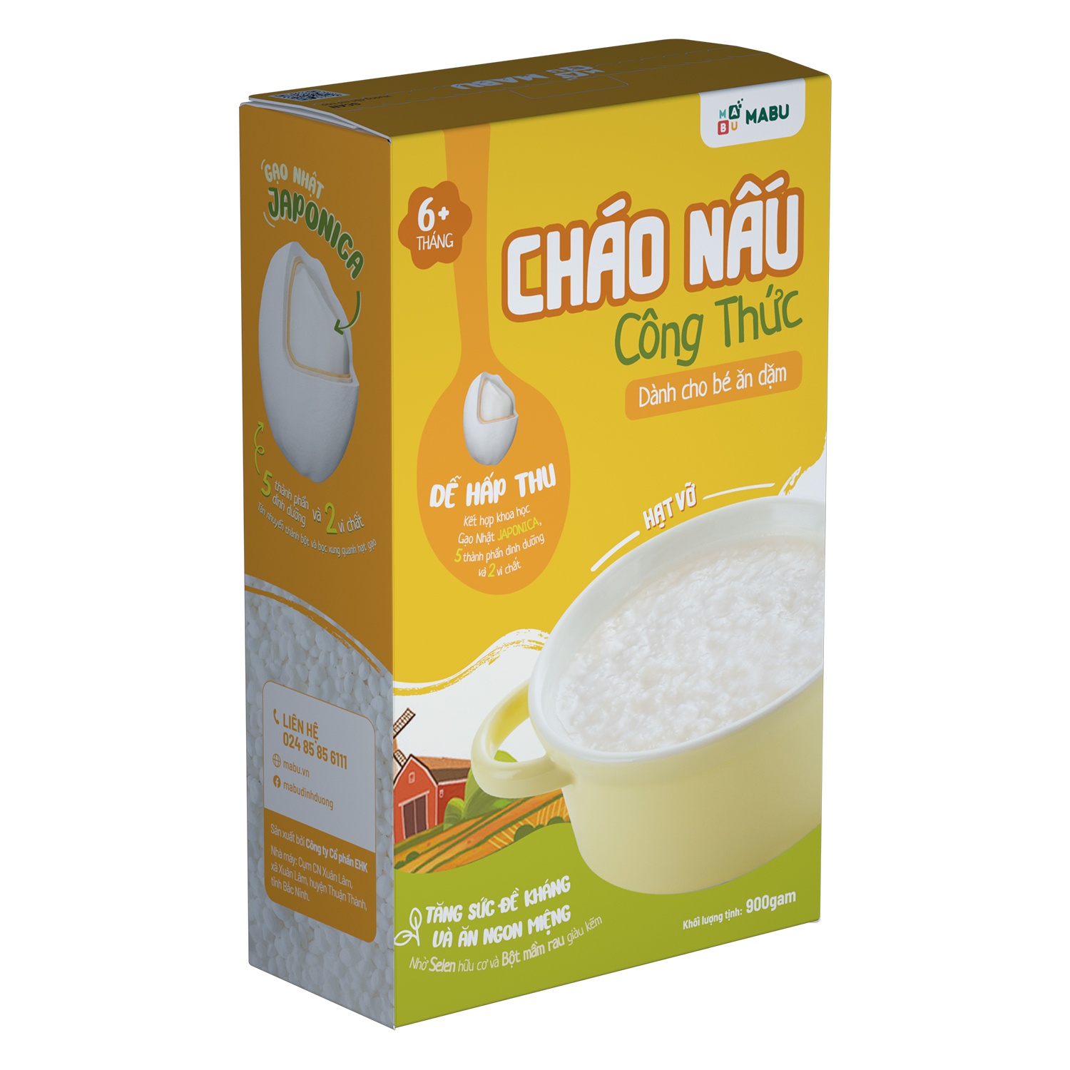 Cháo hạt vỡ ăn dặm Mabu 900g hình 1