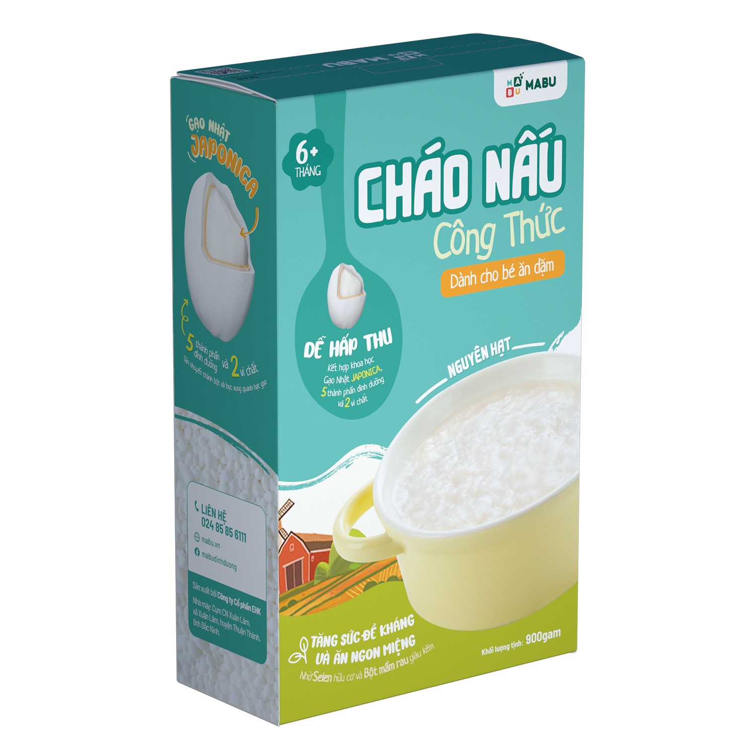 Cháo ăn dặm nguyên hạt Mabu 900g hình 1