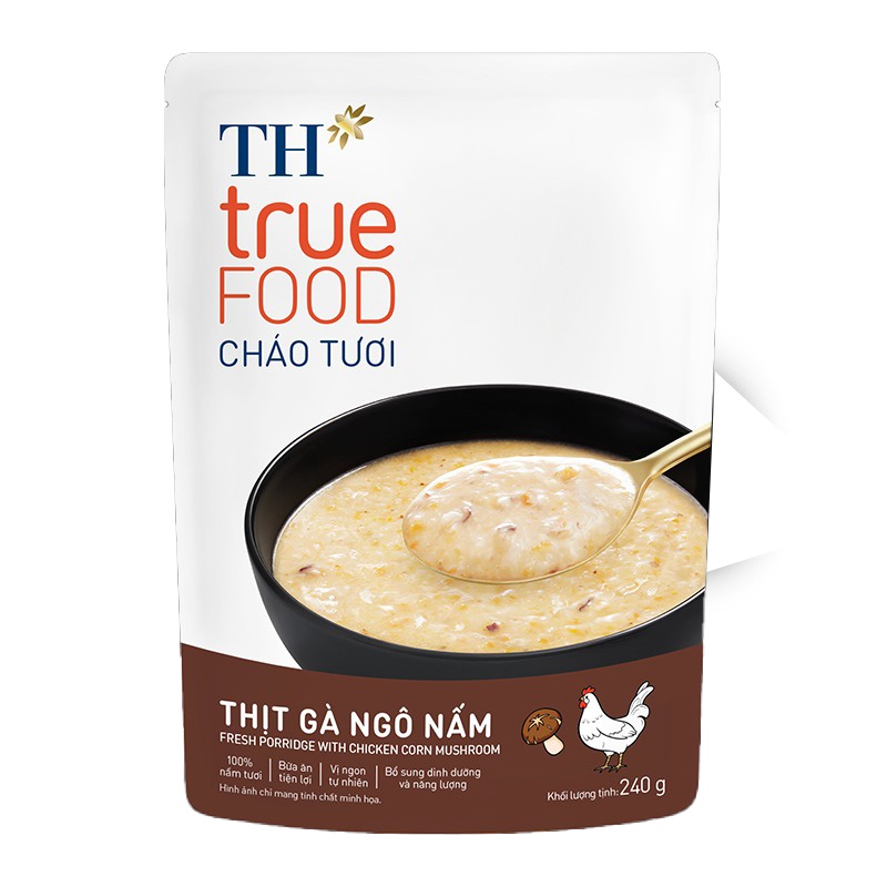 Cháo tươi gà ngô nấm TH True Food 240g (12M+)