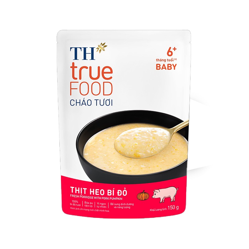 Cháo tươi heo bí đỏ TH True Food 150g ( 6M+)