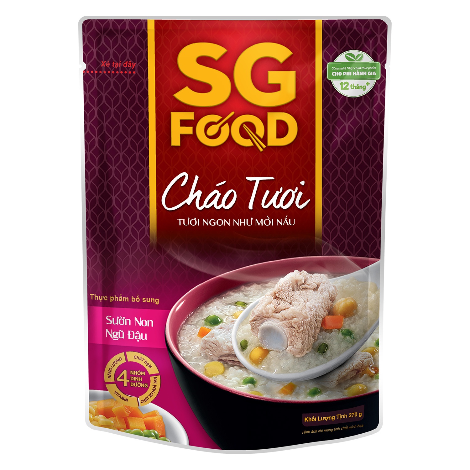 Cháo tươi Sài Gòn Food sườn non ngũ đậu cho bé 12M+ hình 1