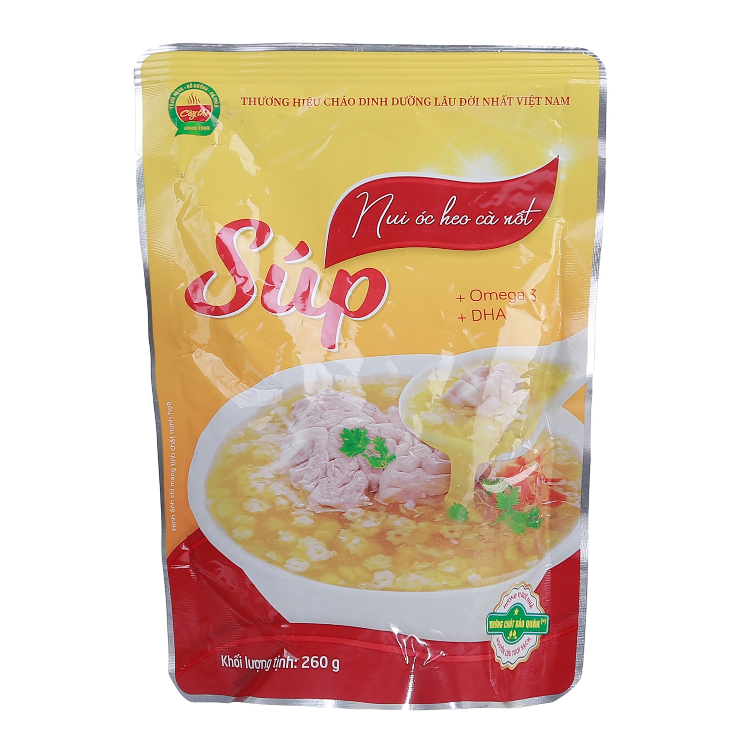 Súp nui Cây Thị óc heo cà rốt cho bé 1Y+ (260g)