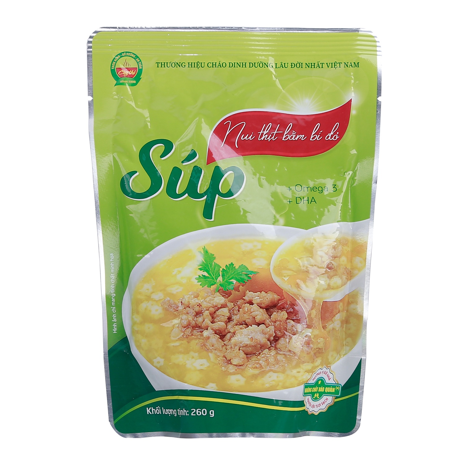 Súp nui Cây Thị thịt bằm bí đỏ cho bé 1Y+ (260g) hình 1