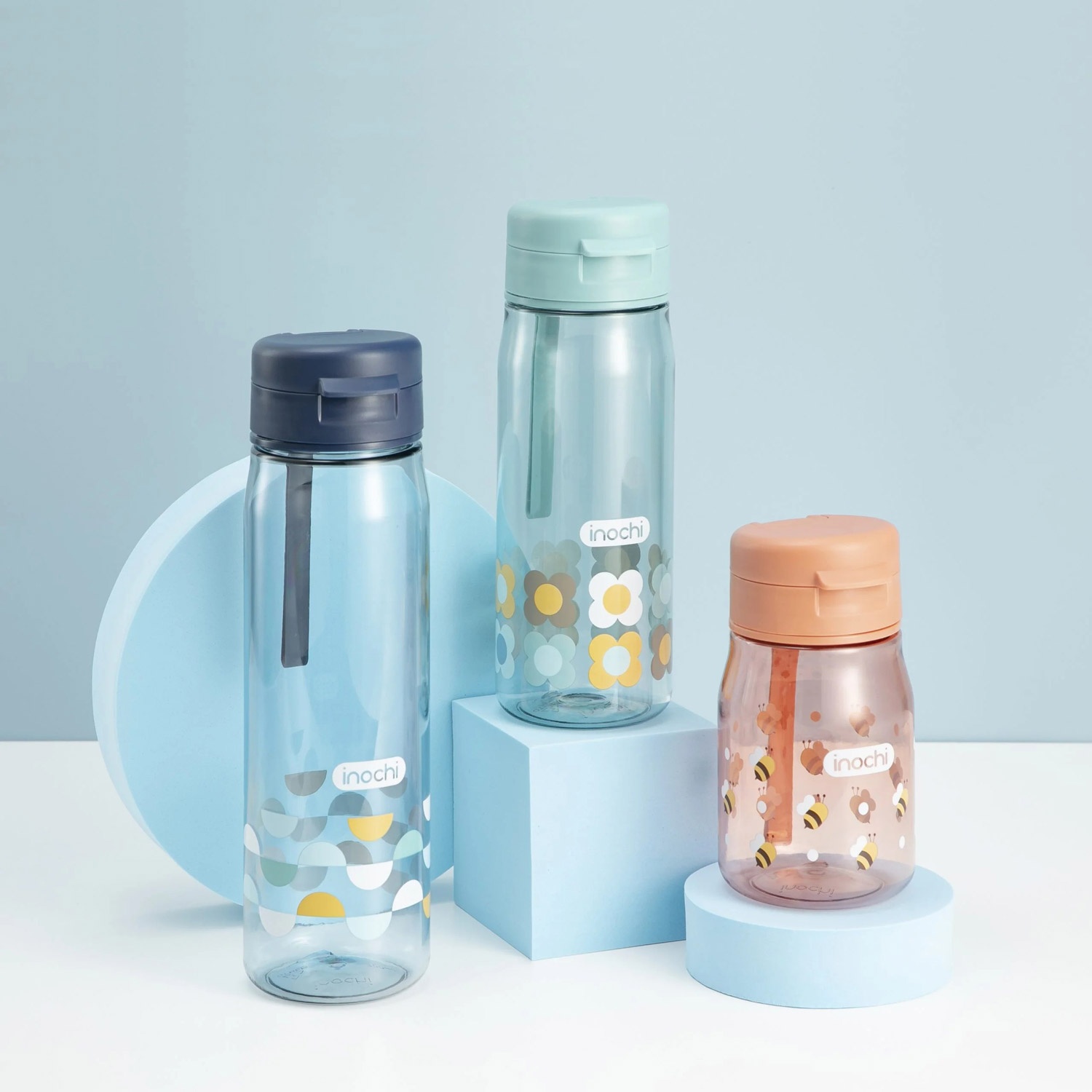 Bình nước Kita Fami 350ml Xanh Ngoc/Cam hình 1