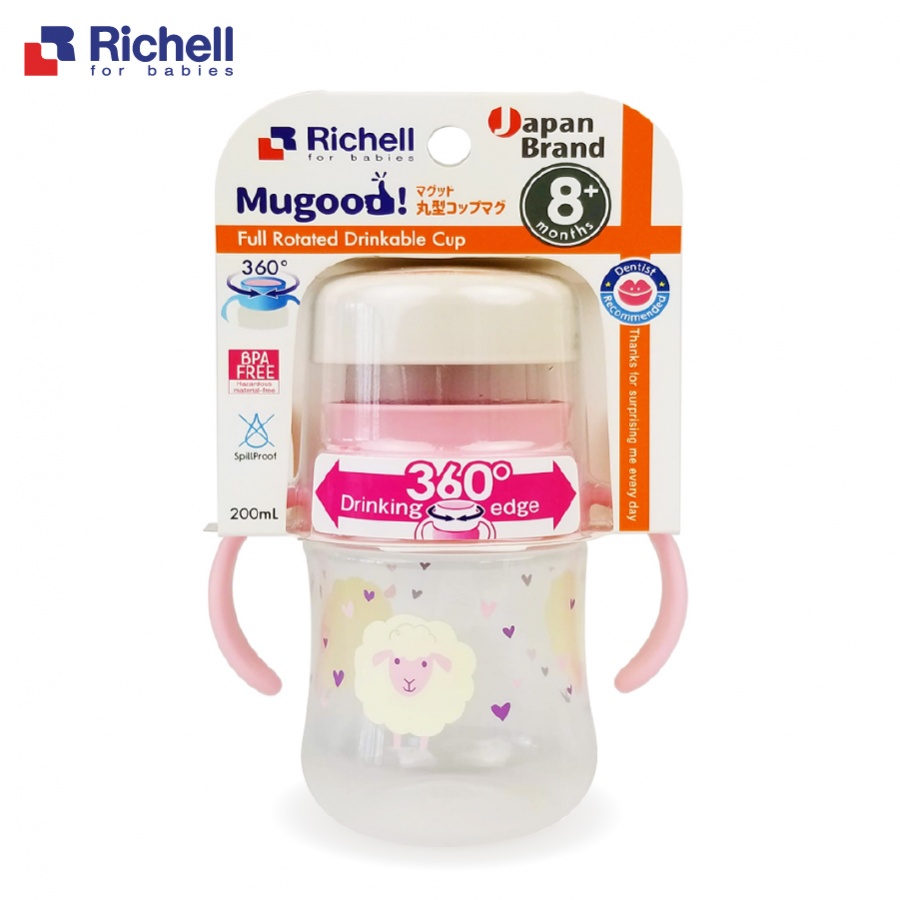 Bình tập uống 360 độ Mugood Richell hình 4