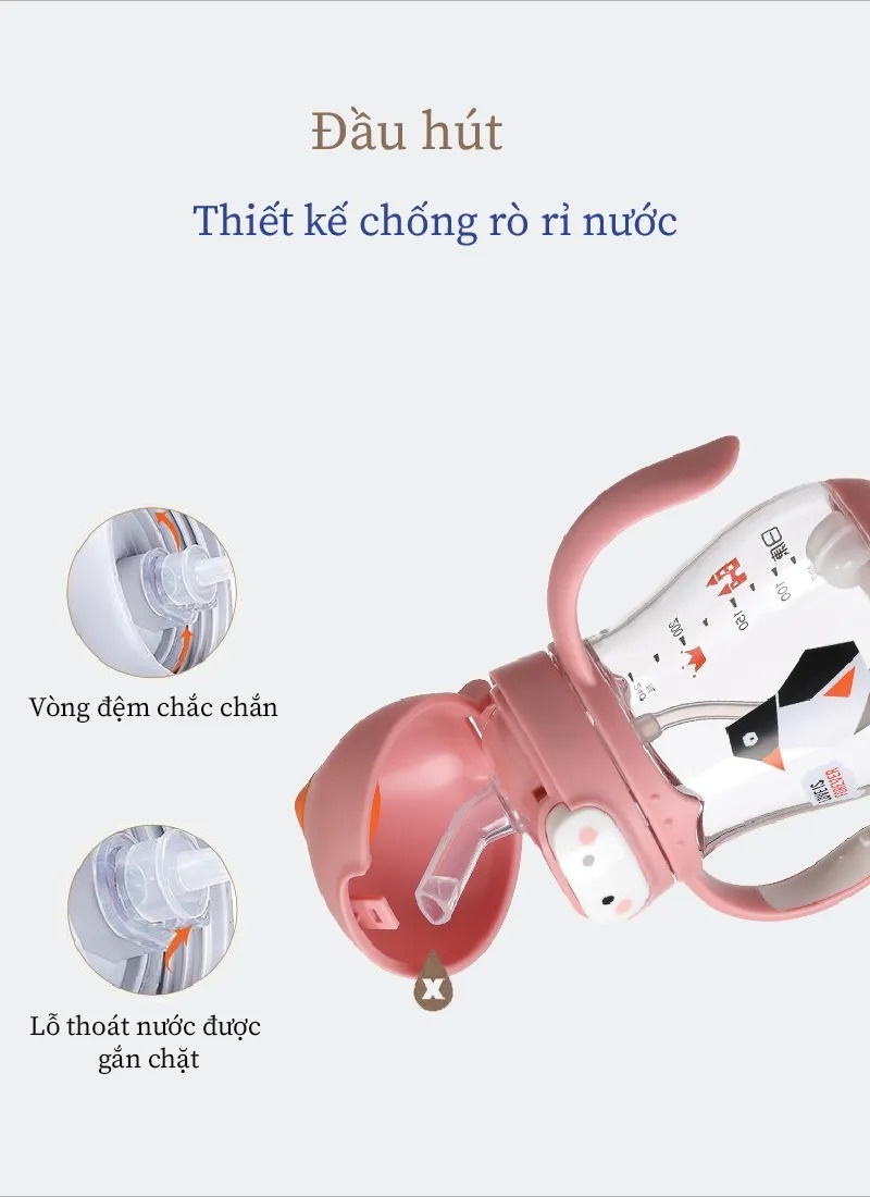 Bình tập uống nước cho bé Tritan Galena GA-B05 240ml (Màu ngẫu nhiên) hình 3