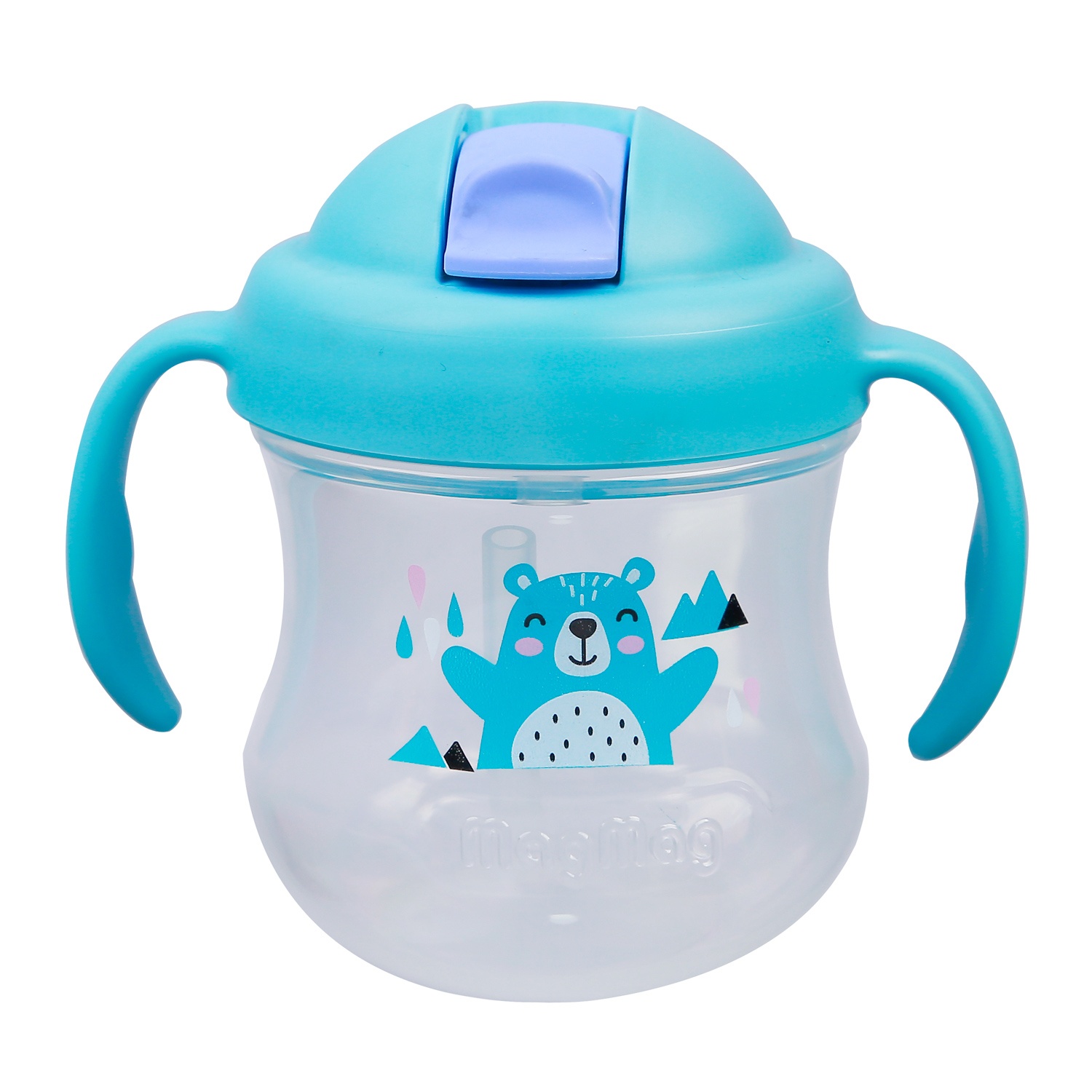 Bình uống nước cho bé có tay cầm và ống hút Pigeon MagMag 200ml (New) (Màu ngẫu nhiên) hình 1