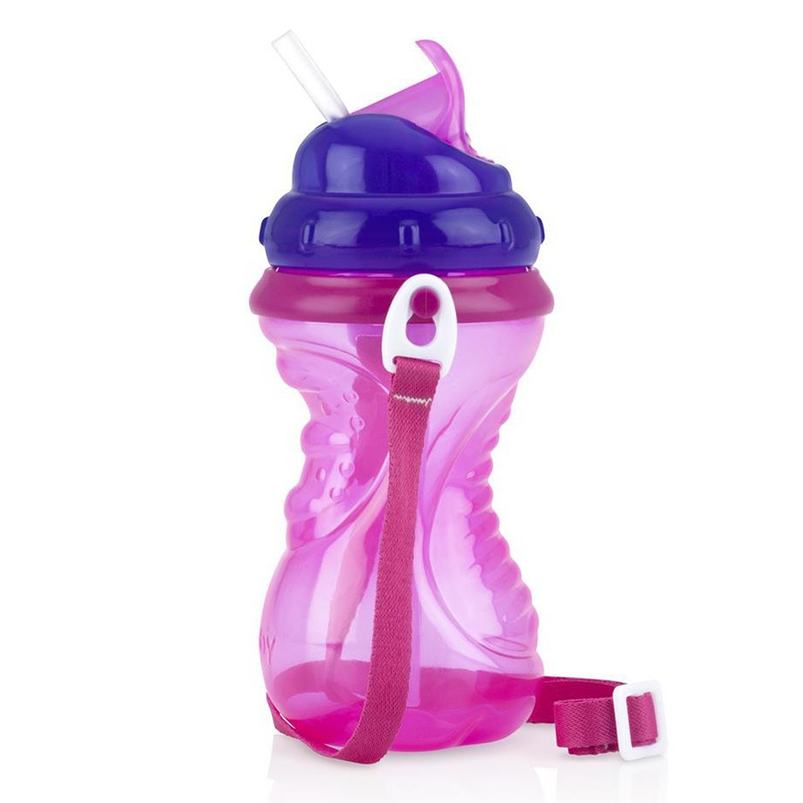 Bình uống nước có ống hút Ruby 420ml (kèm dây đeo) hình 1